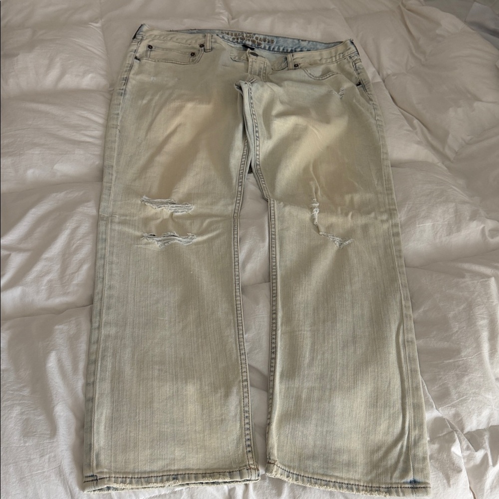 American Eagle Outfitters Men's Light Gray Slim Jeans